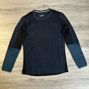 Smartwool Shirt Mens Large Blue Intraknit Merino Wool Long Sleeve Base Layer